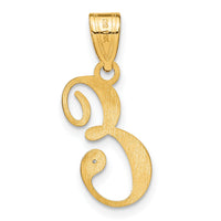 14KY Script Letter E Initial Pendant with Diamond-YC252E