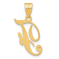 14KY Script Letter F Initial Pendant with Diamond-YC252F