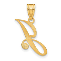 14KY Diamond Script Letter J Initial Pendant-YC252J