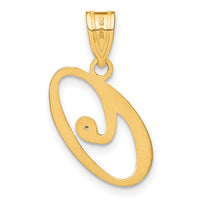 14KY Script Letter O Initial Pendant with Diamond-YC252O