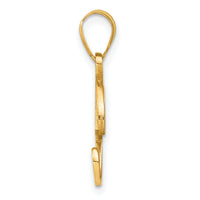 14KY Script Letter P Initial Pendant with Diamond-YC252P