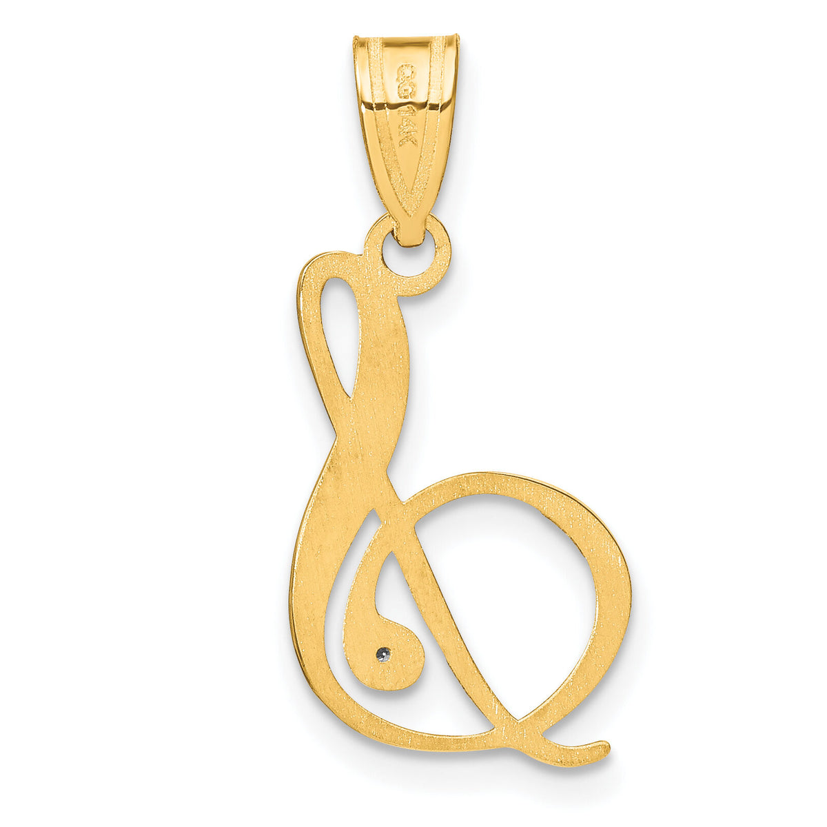 14KY Script Letter S Initial Pendant with Diamond-YC252S