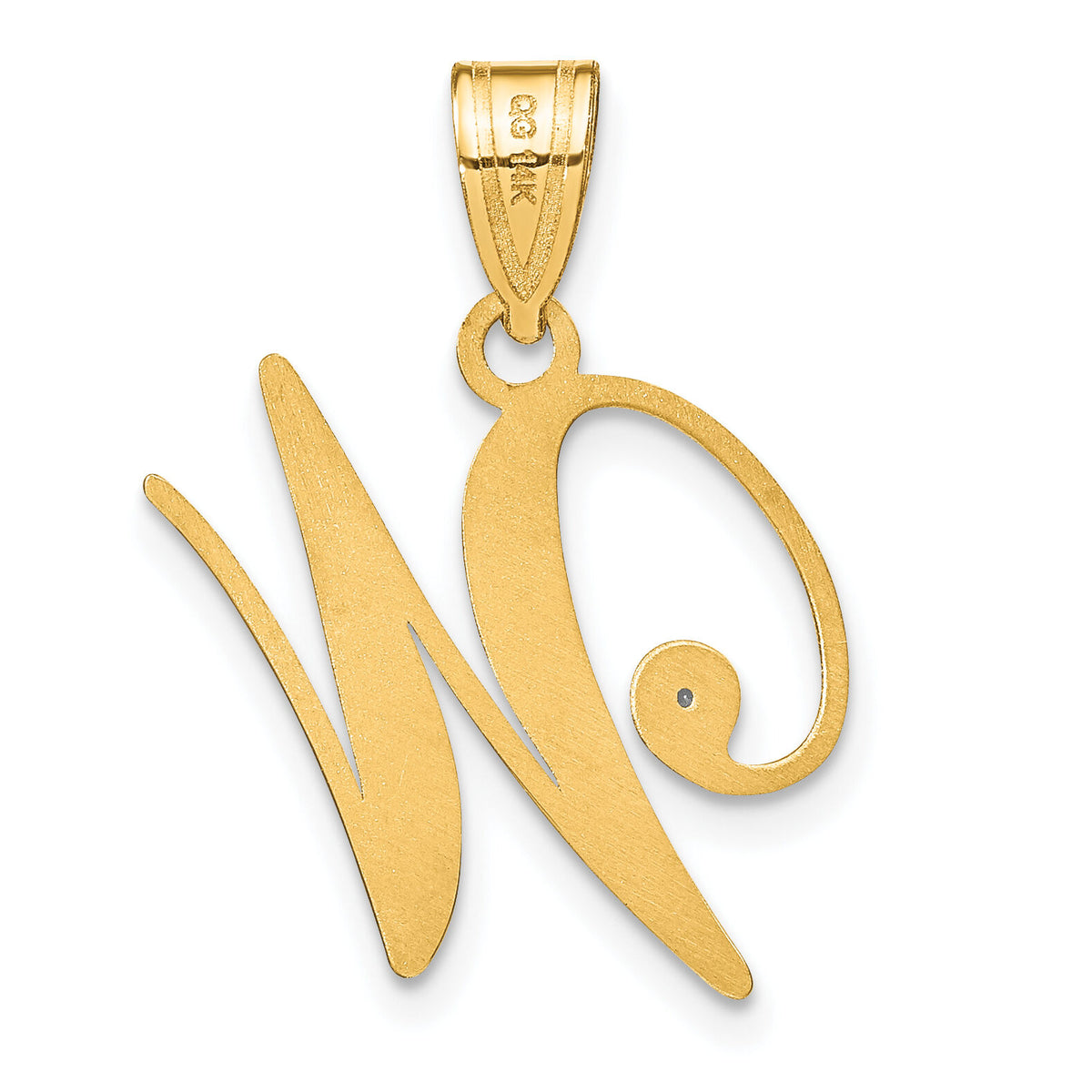 14KY Script Letter W Initial Pendant with Diamond-YC252W