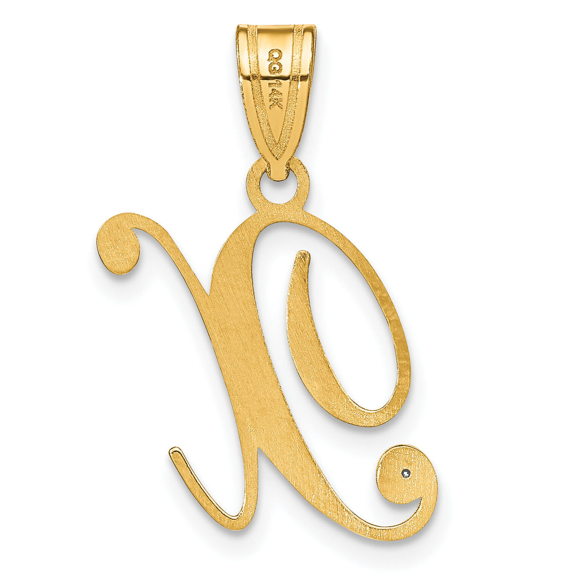 14KY Script Letter X Initial Pendant with Diamond-YC252X