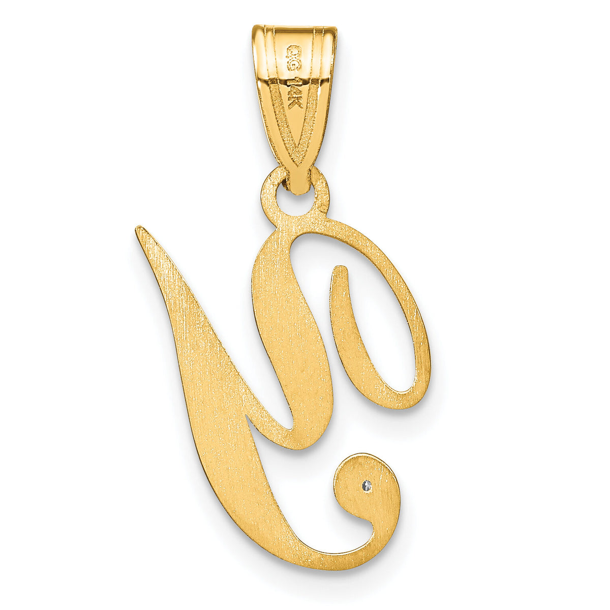 14KY Script Letter Y Initial Pendant with Diamond-YC252Y