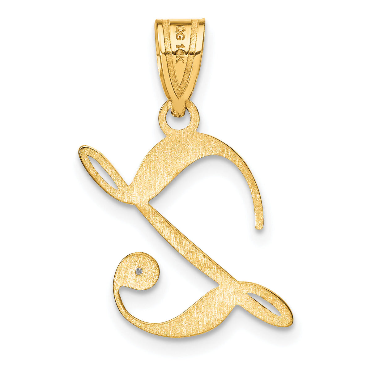 14KY Script Letter Z Initial Pendant with Diamond-YC252Z