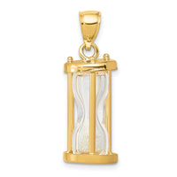 14k Polished 3-D Plastic Hourglass w/ Beads Charm-YC253