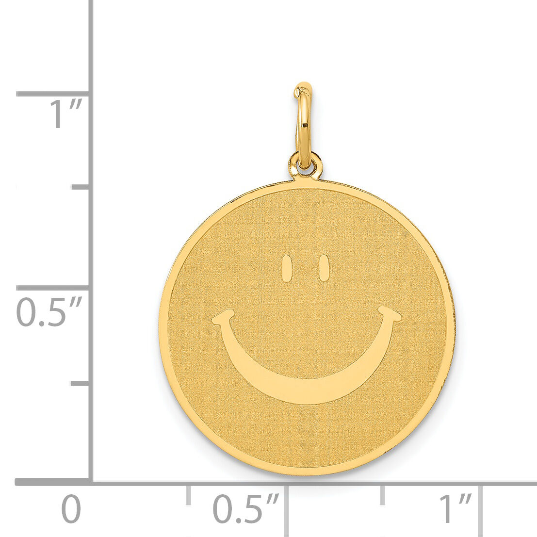 14k Solid Polished Smiley Face Pendant-YC285