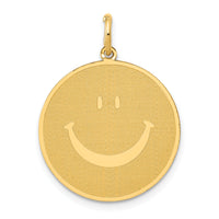 14k Solid Polished Smiley Face Pendant-YC285