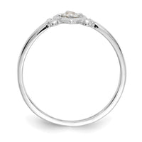 14K White Gold Aquamarine Birthstone Heart Ring-YC414
