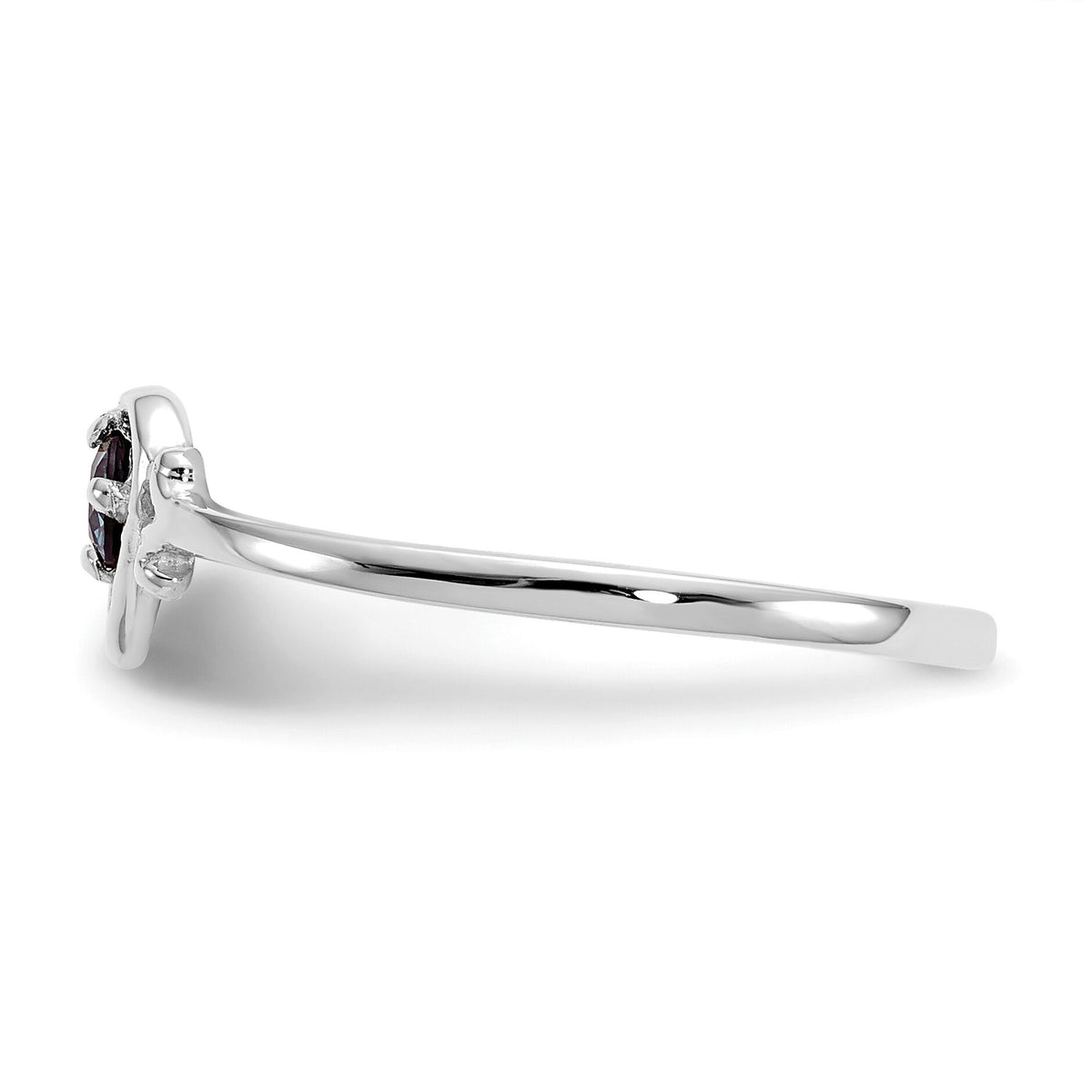 14K White Gold Synthetic Alexandrite Birthstone Heart Ring-YC417
