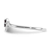 14K White Gold Synthetic Alexandrite Birthstone Heart Ring-YC417