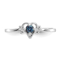 14K White Gold Synthetic Alexandrite Birthstone Heart Ring-YC417