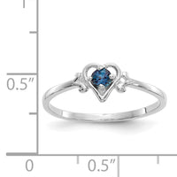 14K White Gold Synthetic Alexandrite Birthstone Heart Ring-YC417