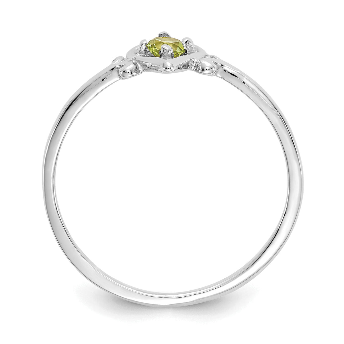 14K White Gold Peridot Birthstone Heart Ring-YC419