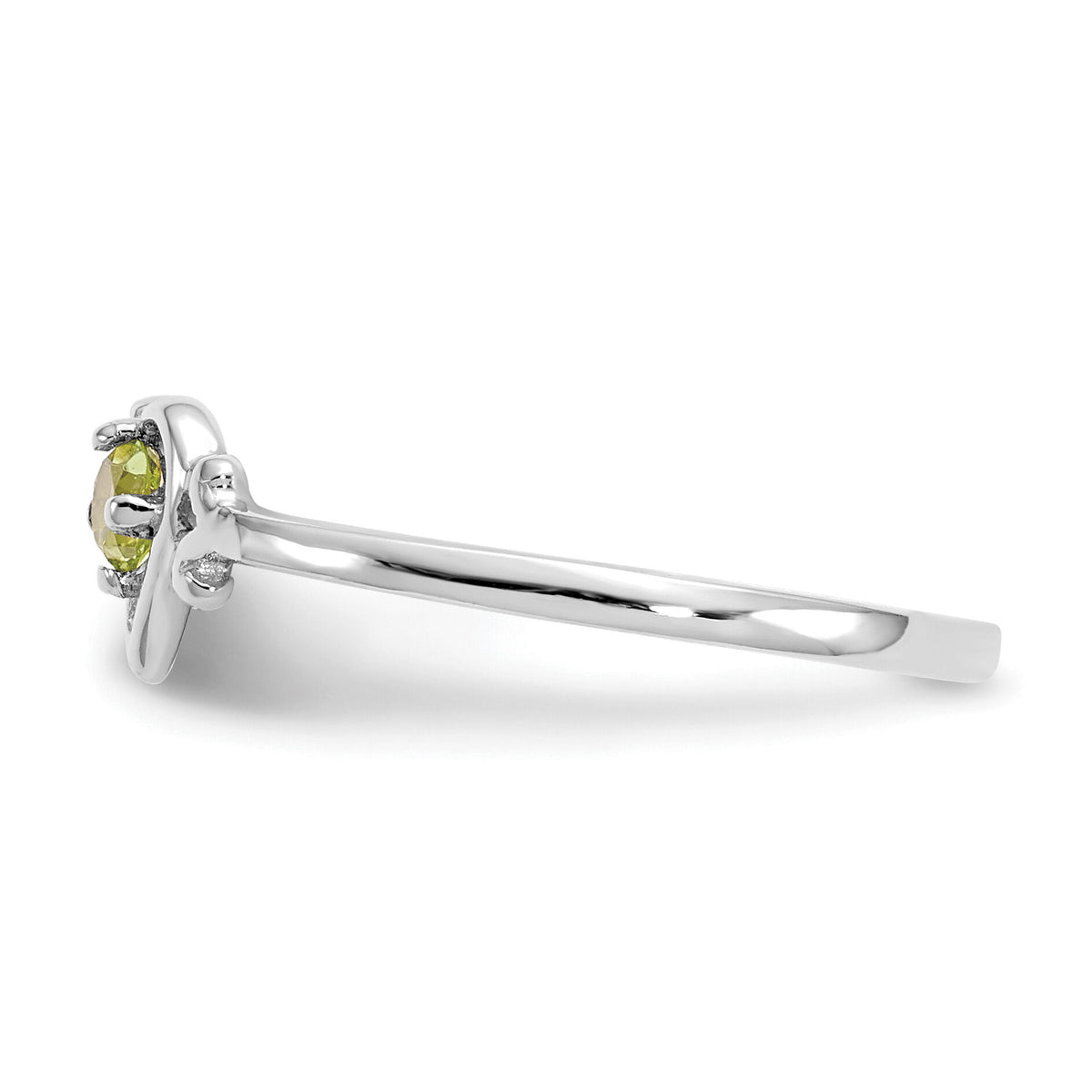 14K White Gold Peridot Birthstone Heart Ring-YC419