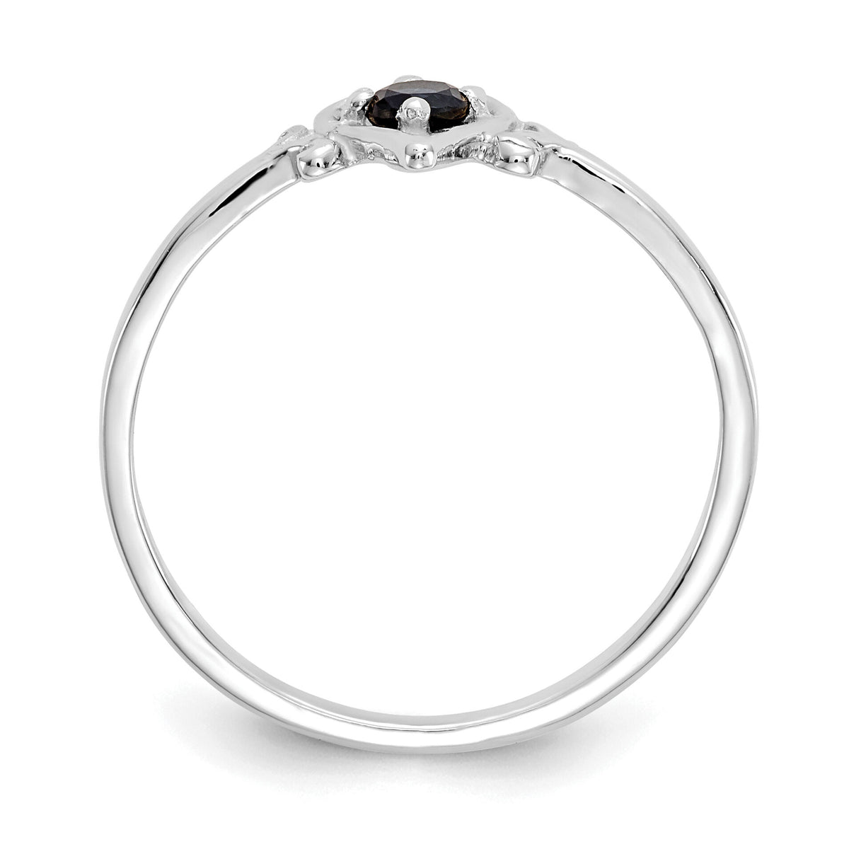 14K White Gold Sapphire Birthstone Heart Ring-YC420