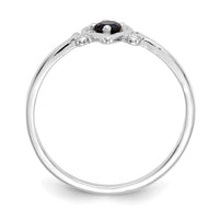 14K White Gold Sapphire Birthstone Heart Ring-YC420