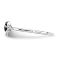 14K White Gold Sapphire Birthstone Heart Ring-YC420