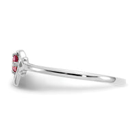 14K White Gold Pink Tourmaline Birthstone Heart Ring-YC421