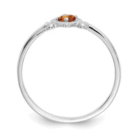 14K White Gold Citrine Birthstone Heart Ring-YC422