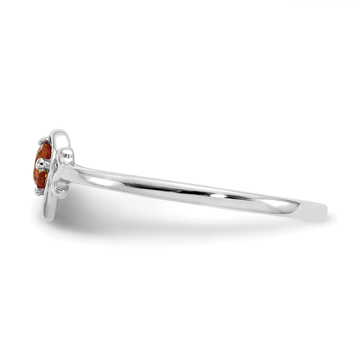 14K White Gold Citrine Birthstone Heart Ring-YC422