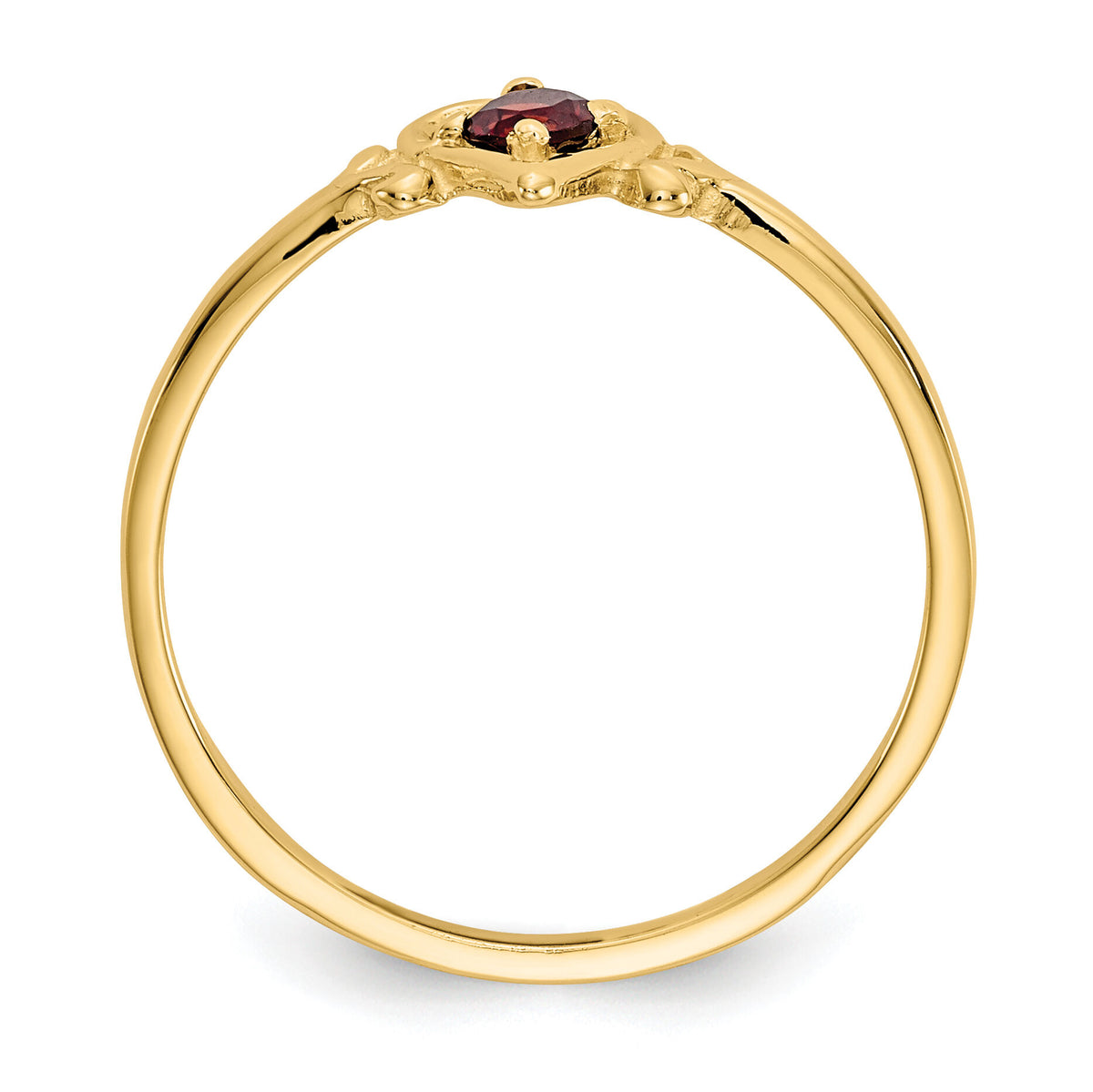 14K Garnet Birthstone Heart Ring-YC424