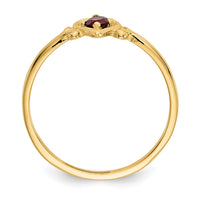 14K Garnet Birthstone Heart Ring-YC424