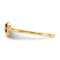 14K Garnet Birthstone Heart Ring-YC424