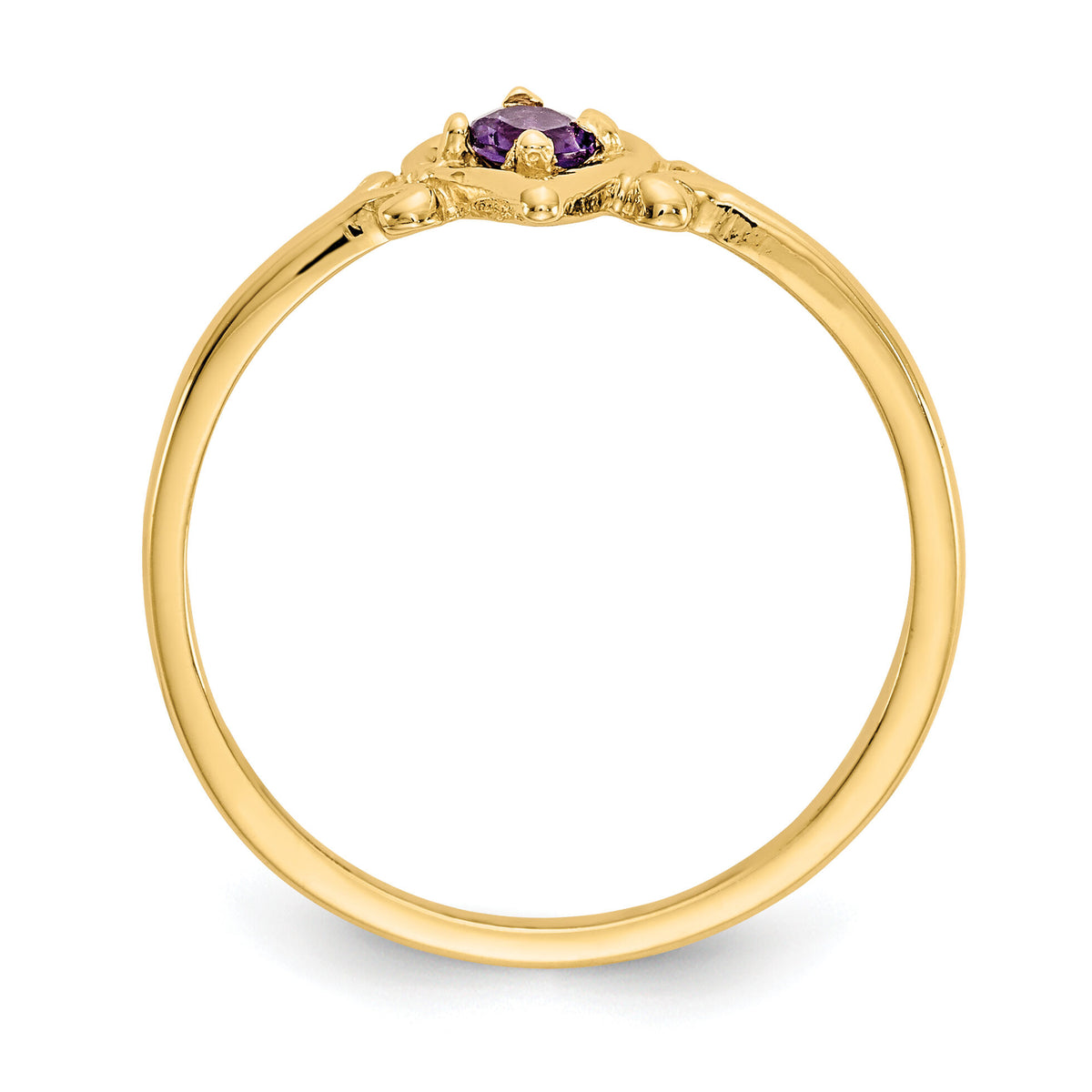 14K Amethyst Birthstone Heart Ring-YC425