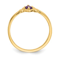 14K Amethyst Birthstone Heart Ring-YC425