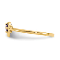 14K Amethyst Birthstone Heart Ring-YC425