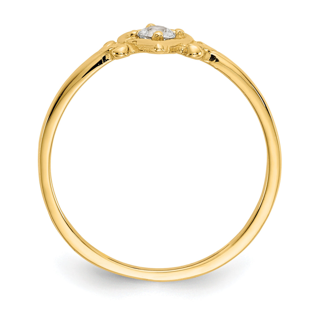 14K Aquamarine Birthstone Heart Ring-YC426