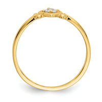 14K Aquamarine Birthstone Heart Ring-YC426