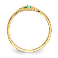 14K Emerald Birthstone Heart Ring-YC428