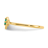 14K Emerald Birthstone Heart Ring-YC428