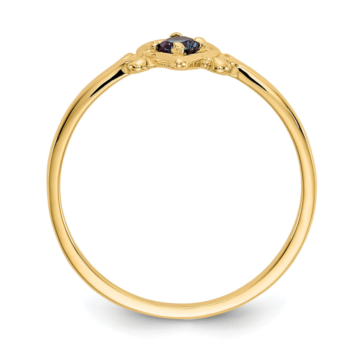 14K Synthetic Alexandrite Birthstone Heart Ring-YC429