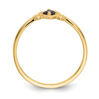 14K Synthetic Alexandrite Birthstone Heart Ring-YC429