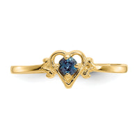 14K Synthetic Alexandrite Birthstone Heart Ring-YC429