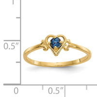 14K Synthetic Alexandrite Birthstone Heart Ring-YC429