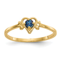14K Synthetic Alexandrite Birthstone Heart Ring-YC429