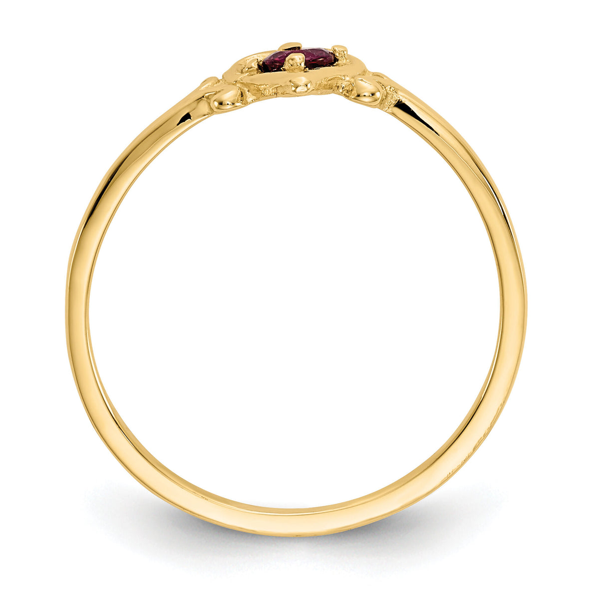 14K Ruby Birthstone Heart Ring-YC430
