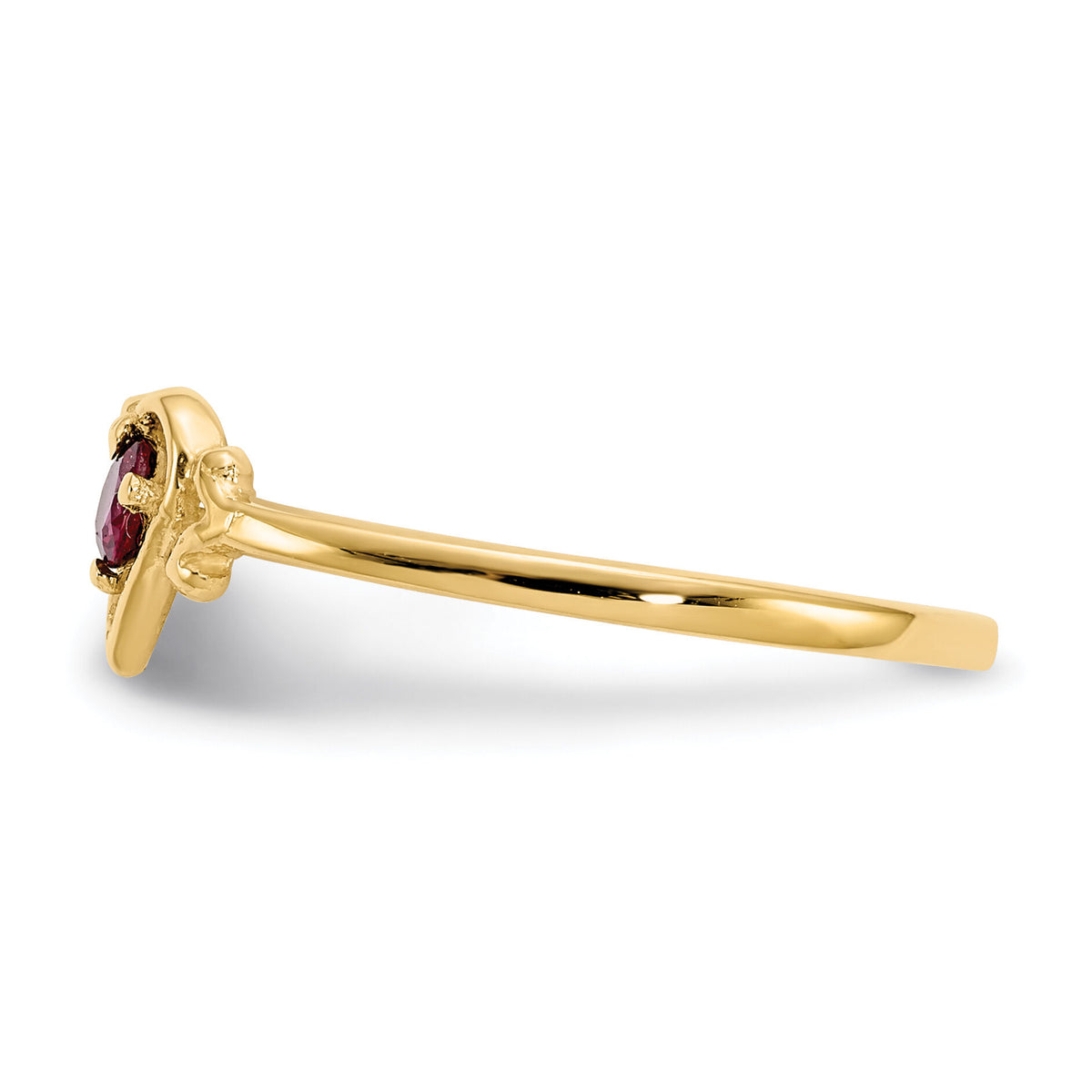 14K Ruby Birthstone Heart Ring-YC430