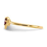 14K Ruby Birthstone Heart Ring-YC430