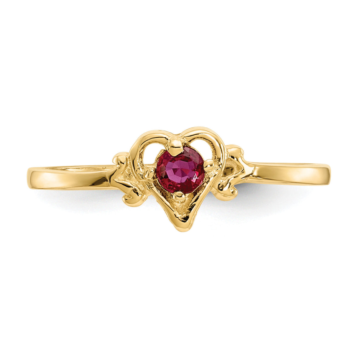 14K Ruby Birthstone Heart Ring-YC430