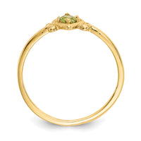 14K Peridot Birthstone Heart Ring-YC431