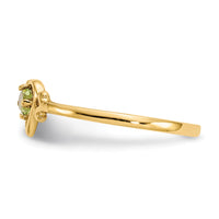 14K Peridot Birthstone Heart Ring-YC431