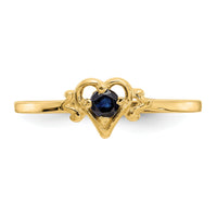14K Sapphire Birthstone Heart Ring-YC432