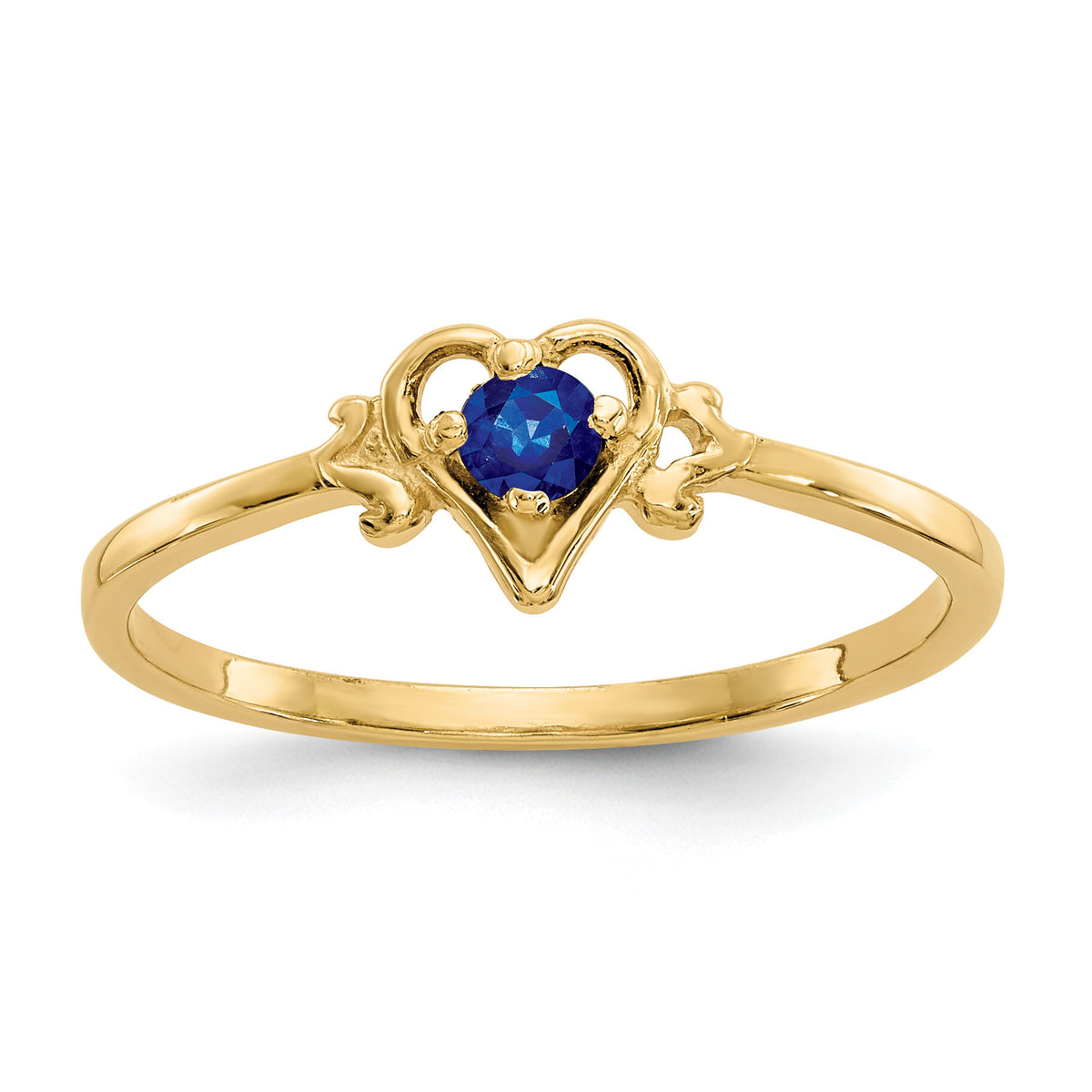 14K Sapphire Birthstone Heart Ring-YC432