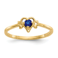 14K Sapphire Birthstone Heart Ring-YC432